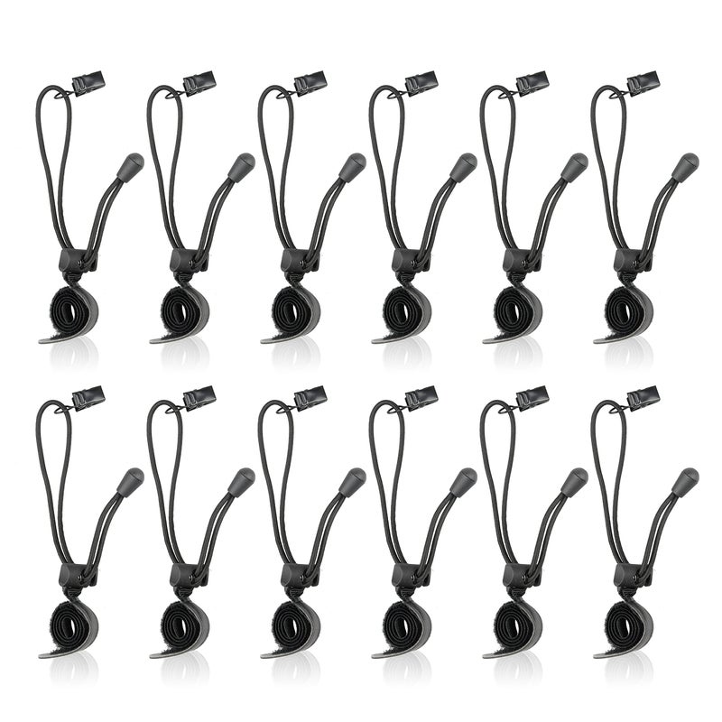 SLOW DOLPHIN Backdrop Background Muslin String Clips Holder Multifunctional for Photo Video Photography Studio 12 Pack, Black - Image 1